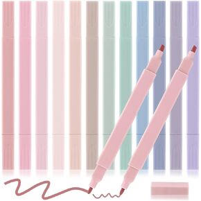 12 Pcs Bible Highlighters and Pens No Bleed Aesthetic Highlighters with Chisel Tip Pastel Markers Multicolor Aesthetic Pens Kawaii Stationary for School Office Journal Supplies (Fresh)