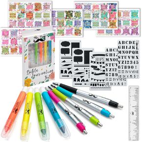 Mr. Pen- Bible Journaling Kit, Bible Highlighters and Pens No Bleed, Bible Study Kit, Bible Journaling Supplies, Bible Study Tools, Bible Stencils, Bible Ruler, Bible Tabs and Highlighter Set
