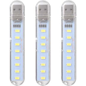Car Keychain Portable Night Light Plug in LED Light 3 Pcs Portable USB Night Light Decorative Lamp Mini Lamp for Car Bedroom (White Light) Portable Night Light