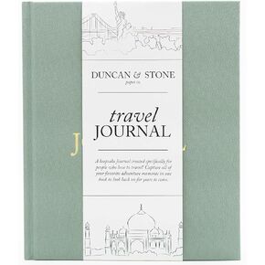 DUNCAN & STONE PAPER CO. Travel Journal for Women, Men (Rose, 110 Pages) – Adventure Journal to Record Trips – Memorable Travel Diary Journal - Premium Travel Notebook Journal