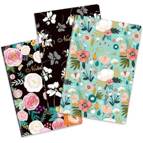 3 عبوات من دفاتر الملاحظات مقاس A5 - دفاتر يومية مبطنة، مقاس 8 بوصات × 5 بوصات، 180 صفحة/حزمة، ورق سميك 100 جرامًا للمتر المربع، دفاتر ملاحظات كلاسيكية مسطرة بالكلية للمكتب واللوازم المدرسية in Kuwait