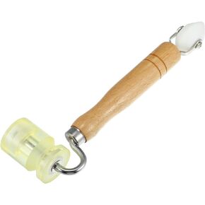X AUTOHAUX 4cm Seam Roller Wallpaper Car Audio Sound Deadening Application Hand Flat Pressure Roller DIY Sewing Tools for Auto Corner Home Decoration Wheel PU Wooden Handle