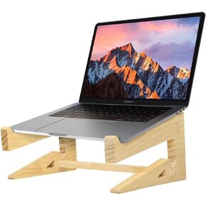 Wooden Laptop Stand,Vertical Laptop Stand for Desk,Wood Notebook Holder Mount Stand Compatible with MacBook Air Mac Pro, Chromebook, HP, DELL, Acer, Toshiba, Surface, Lenovo etc
