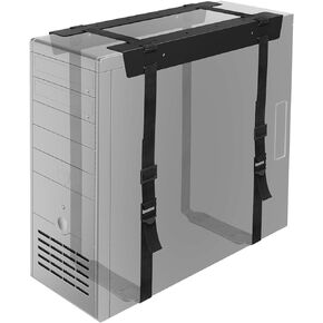 Economical CPU Holder Under-Desk PC Holder Desktop Computer Holder Computer Case Carrier Steel Adjustable Straps Computer Tower Mount Bracket