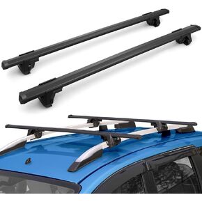 Roof Rack Cross Bars - Universal Adjustable Max 47.2'' Total Length 51" Lockable Thick Aero Aluminum Roof Rack Crossbar, 330LBS Bearing for Most Vehicles with Raised and Unsmooth Side Beams