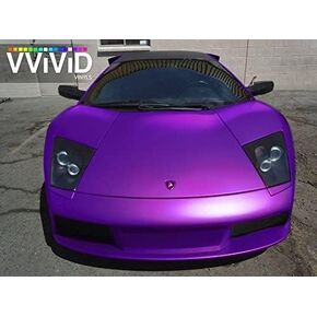 VViViD Purple Satin Chrome Vinyl Wrap Stretch Conform DIY Easy to Use Air-Release Adhesive (1ft x 5ft)