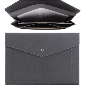 Wason A4 Document File PU Leather with Expanding Large Size Pockets Envelope Case Holder Paper Bills Stationery Tablet and PC, Perfect for Work Study Traveling (Black)
