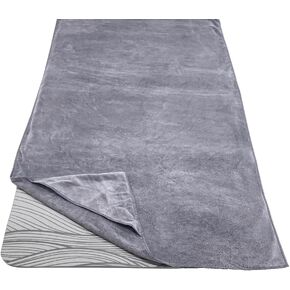 JBM Yoga Towel 72 inch x 26 inch Yoga Mat Towel Soft Non Slip Yoga Blanket Sweat Absorbent Folded Yoga Mat Towel for Yoga Meditation Pilates and Workout - One Size Fits All (Gray, Yoga Towel)