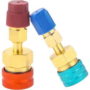 R1234YF Quick Couplers Kit, R1234YF to R134A Conversion Kit, High/Low Side Quick Coupler Adapter, R1234YF Quick Couplers Adapters & AC Hose Fitting Connectors for R1234YF AC Refrigerant Charging-2PCS