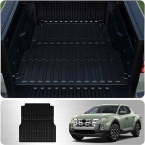 Truck Bed Mat Compatible with 2022 2023 2024 Hyundai Santa Cruz Bed Mat Trunk Bed Mat TPE All Weather Truck Bed Liner 4.3FT Short Bed Liner 2023 Santa Cruz Accessories (4.3FT Short Bed Mat)