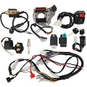 Complete Electrics Wiring Harness Kit, Stator Coil CDI Wiring Loom Kit for 4 Stroke ATV 50cc 70cc 110cc 125cc Pack of 9 in Kuwait
