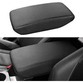 INTGET Car Center Console Armrest Cover for Subaru Crosstrek/Impreza Accessories 2024 Leather Arm Rest Box Lid Middle Console Seat Cover Protector (Black Stitches, 2024+)