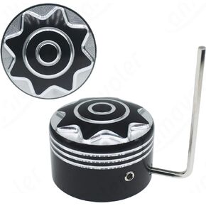 Front Axle Nut Cover Axle Caps for Harley Softail Electra Road Glide Sportster (black-1)
