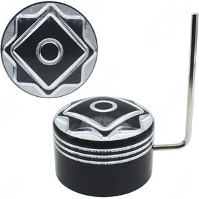 Front Axle Nut Cover Axle Caps for Harley Softail Electra Road Glide Sportster (black-1)