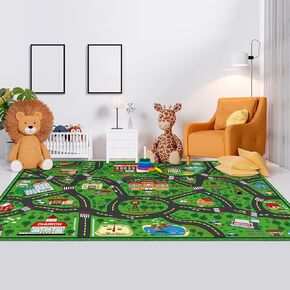 Kids Carpet Playmat Rug Large 6 x 9 Ft Player Car Rug, City Life Traffic Road Map Mat Educational Game Area Rug for Toddler Children Playroom Classroom Bedroom in Kuwait