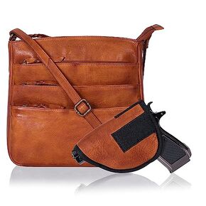 Ozora Multi Pockets Handmade Leather Crossbody Handbags & Sling Bag for Men & Women with Detachable Holster