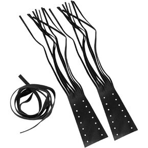 Motorcycle Leather Handlebar Grips, 1 Pair Handlebar Grips Tassel Motorcycle Universal Fashion Faux Leather Handle Cover Grips Fringe Lever Cover for Gift Decor