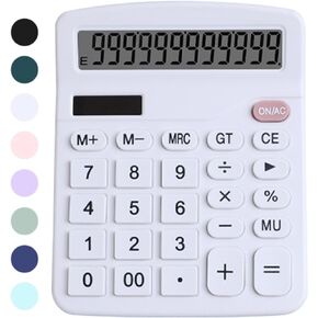 Office Desk Calculator, Cute Calculator for Kids, Basic Calculators Desktop, Dual Power Simple Financial Calculator with Big Button Large Display for Office Home and School (Black)