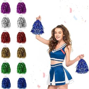 1Pc Blue Cheerleading Pom Poms, Adults Pom Poms,Cheer Pom Poms, Plastic Handles, Rooters Cheering Squard Team Spirit Sports Poms, Blue Pom Poms, Pom Poms Cheerleading, Blue Pom Poms Cheer
