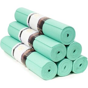 Sunshine Yoga Voyage Yoga Mat, 6 Pack, 72" x 24" Extra Long Exercise Mat, 5mm Thick Bulk Yoga Mats for Home Workout, Anti-Tear, Non Slip Fitness Mat for Gym or Studio
