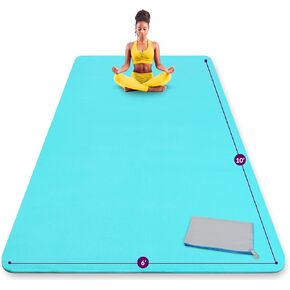 ActiveGear Extra Large Yoga Mat 10 x 6 ft - 8mm Extra Thick, Durable, Comfortable, Non-Slip & Odorless Premium Yoga and Pilates Mat for Home Gym