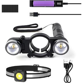 2PCS Auto Paint Gun Light - 2 Light Modes & 3 Brightness Levels Adjustable, with Portable Paint Spary Gun Light - 4 Light Modes, Dual Led Lighting System with 2 Charger (SL-200)