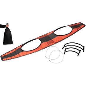 SEAWAVE Kayak Removable Covering Deck | Easy Access Storage Space | Watertight Cockpit for 2 Persons with a Fastener