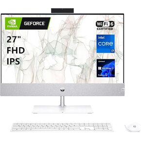 كمبيوتر مكتبي HP Pavilion 27 Business الكل في واحد، شاشة 27 بوصة FHD، Intel Core i7-13700T، NVIDIA GeForce RTX 3050، ذاكرة الوصول العشوائي 64 جيجابايت، 4 تيرابايت SSD، كاميرا تعمل بالأشعة تحت الحمراء، لوحة مفاتيح وماوس لاسلكي، HDMI، Wi-Fi 6، Windows 11 بر in Kuwait