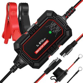 شاحن بطارية Sailnovo 4A، شاحن هزلي ذكي 6 فولت و12 فولت، 10 مراحل 14.6 فولت LiFePO4 جهاز صيانة البطارية التلقائي مع وضع الإمداد لبطاريات حمض الرصاص لجزازة العشب والدراجة النارية in Kuwait