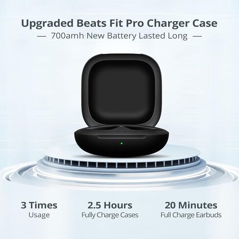 Charging Case Replacement Compatible for Beats Fit Pro, Portable Charger Case Support to Wireless Pairing, with Sync Button, 700mAh Built-in Battery, Charge Earbuds 3 Times, Black in Saudi Arabia