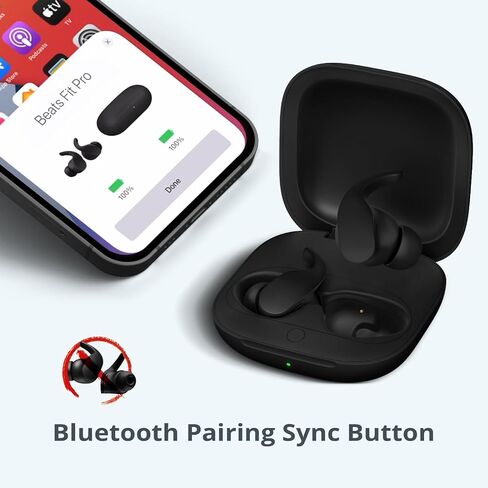 Charging Case Replacement Compatible for Beats Fit Pro, Portable Charger Case Support to Wireless Pairing, with Sync Button, 700mAh Built-in Battery, Charge Earbuds 3 Times, Black in Saudi Arabia