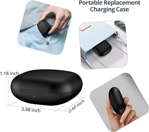 Charging Case Replacement Compatible for Beats Fit Pro, Portable Charger Case Support to Wireless Pairing, with Sync Button, 700mAh Built-in Battery, Charge Earbuds 3 Times, Black in Saudi Arabia