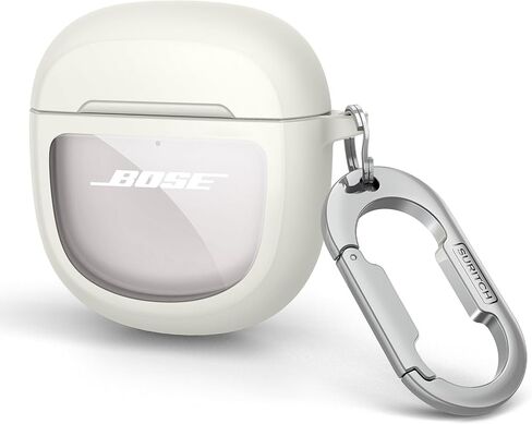 حافظة SURITCH لسماعات Bose QuietComfort Earbuds II 2022/QuietComfort Ultra 2023، غطاء واقي مقاوم للصدمات لملحقات حافظة الشحن Bose QC ii 2 مع حلقة تسلق، أسود in Kuwait
