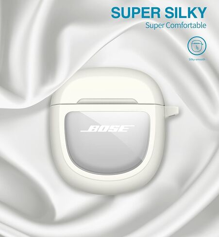 حافظة SURITCH لسماعات Bose QuietComfort Earbuds II 2022/QuietComfort Ultra 2023، غطاء واقي مقاوم للصدمات لملحقات حافظة الشحن Bose QC ii 2 مع حلقة تسلق، أسود in Kuwait