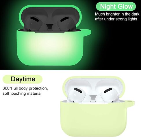 Night-Glow AirPods Pro Case Cover, Hamile Silicone Cases with Keychain Accessories for Apple Airpod Pro 1st/2nd Case 2019 2022, Women Men in Saudi Arabia