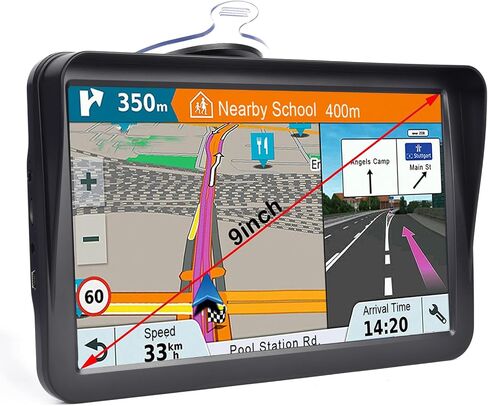نظام تحديد المواقع العالمي (GPS) للسيارة والشاحنة 2023 خرائط نظام تحديد المواقع العالمي (GPS) للمركبات بشاشة تعمل باللمس مقاس 9 بوصات نظام تحديد المواقع العالمي (GPS) للسيارة لتحذير سرعة الشاحنة تحديث مجاني لخرائط مدى الحياة للولايات المتحدة وكندا والمكسي in Saudi Arabia