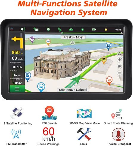 نظام تحديد المواقع العالمي (GPS) للسيارة والشاحنة 2023 خرائط نظام تحديد المواقع العالمي (GPS) للمركبات بشاشة تعمل باللمس مقاس 9 بوصات نظام تحديد المواقع العالمي (GPS) للسيارة لتحذير سرعة الشاحنة تحديث مجاني لخرائط مدى الحياة للولايات المتحدة وكندا والمكسي in Saudi Arabia