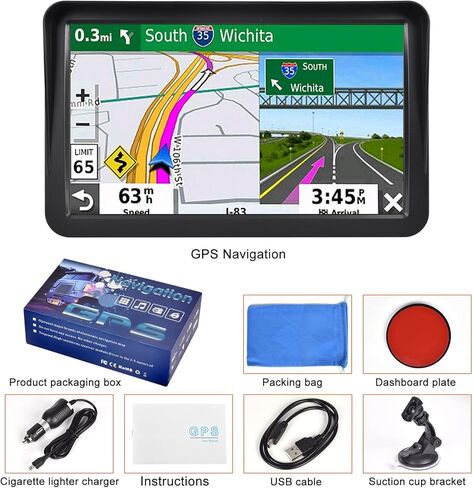 نظام تحديد المواقع العالمي (GPS) للسيارة والشاحنة 2023 خرائط نظام تحديد المواقع العالمي (GPS) للمركبات بشاشة تعمل باللمس مقاس 9 بوصات نظام تحديد المواقع العالمي (GPS) للسيارة لتحذير سرعة الشاحنة تحديث مجاني لخرائط مدى الحياة للولايات المتحدة وكندا والمكسي in Saudi Arabia