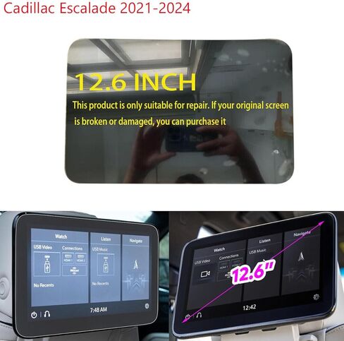 85100044 شاشة LCD مقاس 12.6 بوصة في مسند الرأس للمقعد الخلفي TV DVD لـ 2021-2023 تشيفي سوبربان جي إم سي يوكون XL in Kuwait