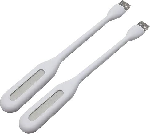 Sokelinn-six Mini USB Light، مصباح قراءة الكتب المحمول مع 6 مصابيح LED لحماية البصر، يعمل بمنفذ USB لبنك الطاقة والكمبيوتر المحمول المرن القابل للانحناء ليلاً - قطعتان (أسود) in Saudi Arabia