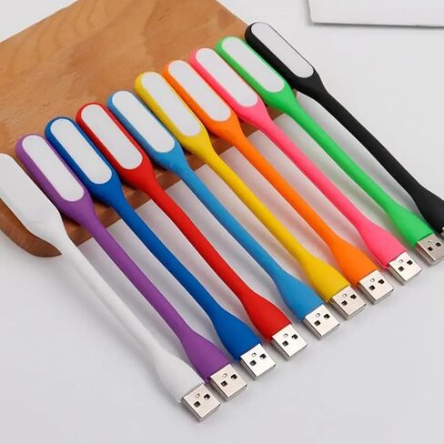 Sokelinn-six Mini USB Light, Portable Book Reading Lamp with 6 LEDs Protect Eyesight, USB Powered for Power Bank Computer Laptop Flexible Bendable Night Light-2 Pack (Black) in Kuwait