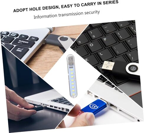 DOITOOL 6 قطع لوحة مفاتيح ليلية صغيرة محمولة USB Led USB مروحة ضوء LED للكمبيوتر المحمول ديكور الكمبيوتر المحمول USB ضوء محمول ليلي ضوء سيارة تقليم Led مصباح دفتر البلاستيك مظلة بيضاء in Saudi Arabia