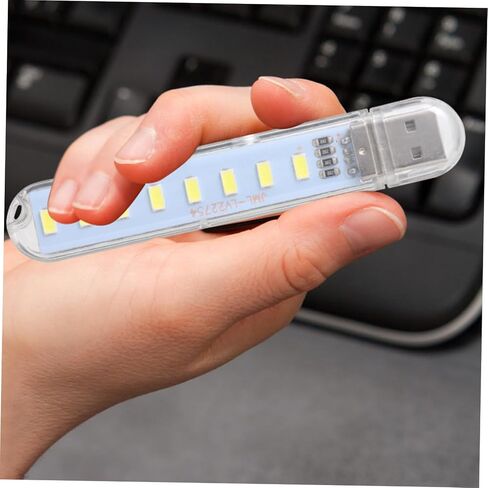 DOITOOL 6 قطع لوحة مفاتيح ليلية صغيرة محمولة USB Led USB مروحة ضوء LED للكمبيوتر المحمول ديكور الكمبيوتر المحمول USB ضوء محمول ليلي ضوء سيارة تقليم Led مصباح دفتر البلاستيك مظلة بيضاء in Saudi Arabia