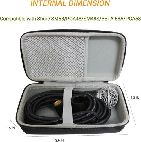 حقيبة حمل صلبة متوافقة مع ميكروفون صوتي ديناميكي قلبي Shure SM58/PGA48/SM48S/BETA 58A/PGA58/SV200/SV100/KSM8 (SM58/PGA48/SM48S/BETA 58A/PGA58) in Kuwait