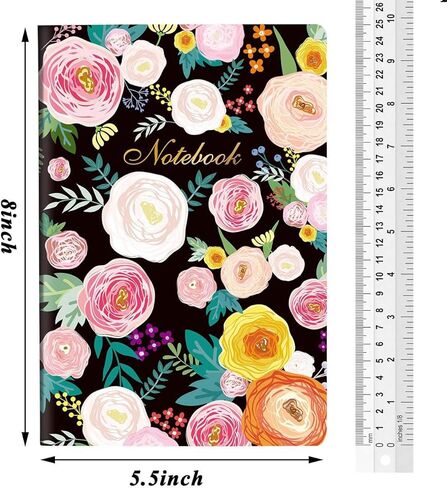 3 عبوات من دفاتر الملاحظات مقاس A5 - دفاتر يومية مبطنة، مقاس 8 بوصات × 5 بوصات، 180 صفحة/حزمة، ورق سميك 100 جرامًا للمتر المربع، دفاتر ملاحظات كلاسيكية مسطرة بالكلية للمكتب واللوازم المدرسية in Kuwait