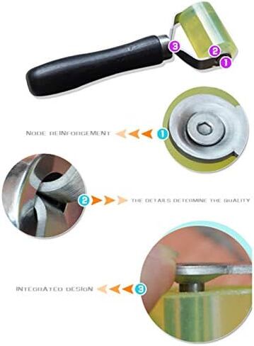 Car Sound Deadening Wheel Rubber Roller, 5cm x 3.5cm Wooden Handle Rolling Application Tool for Heat Abatement Mat Wallpaper Smoothing in Saudi Arabia