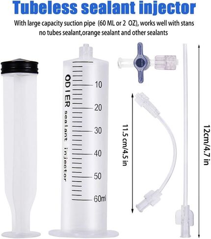 حاقن مانع التسرب للإطارات بدون أنابيب للستانز، لا توجد أنابيب مانعة للتسرب للإطارات، متضمنة مادة مانعة للتسرب للإطارات البرتقالية، بالإضافة إلى مزيل صمام أساسي in Kuwait