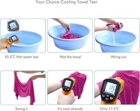 Your Choice Cooling Towels for Neck and Face (12''x40'') - Workout, Gym, Fitness, Golf, Yoga, Camping, Sports Towel for Sweat Instant Cooling Towels for Neck 4 Pack - Blue/Gray/Purple/Black in Kuwait