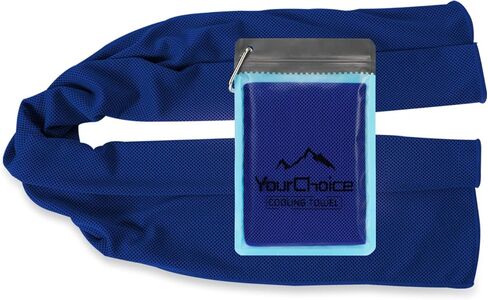 Your Choice Cooling Towels for Neck and Face (12''x40'') - Workout, Gym, Fitness, Golf, Yoga, Camping, Sports Towel for Sweat Instant Cooling Towels for Neck 4 Pack - Blue/Gray/Purple/Black in Kuwait