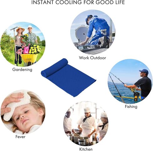 Your Choice Cooling Towels for Neck and Face (12''x40'') - Workout, Gym, Fitness, Golf, Yoga, Camping, Sports Towel for Sweat Instant Cooling Towels for Neck 4 Pack - Blue/Gray/Purple/Black in Kuwait